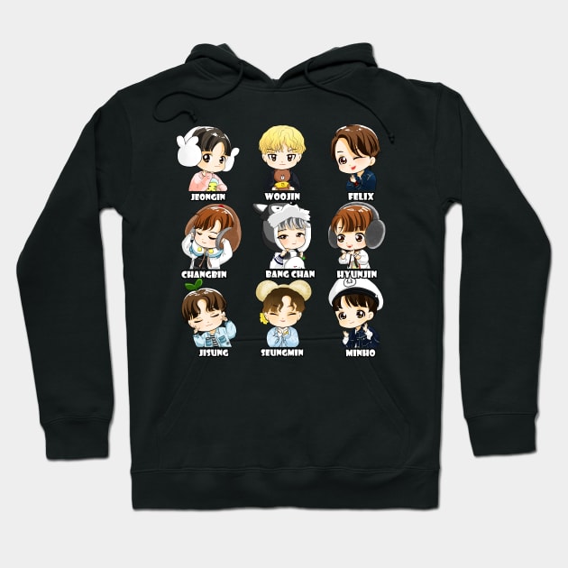 STRAY KIDS CHIBI ALL MEMBERS Hoodie by LySaTee